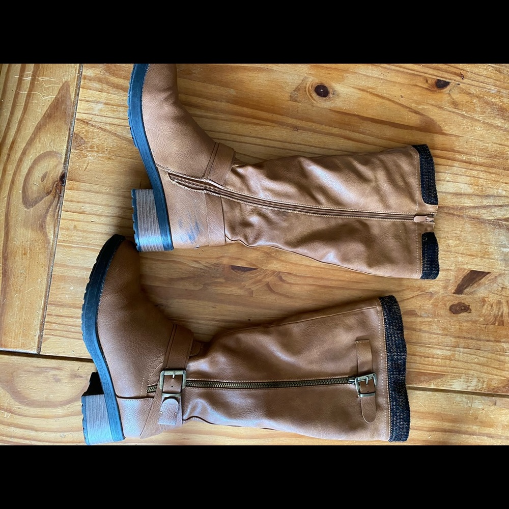 Lined calf high boots